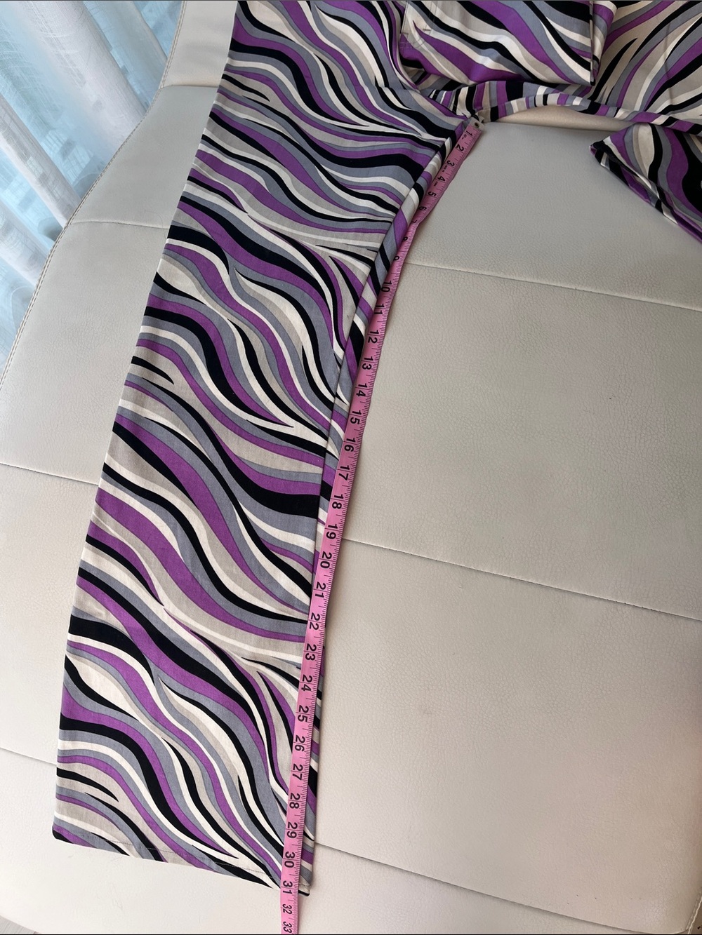 Motel Rocks Purple Wave Drawstring Boot-Cut Pants - Picture 7 of 9